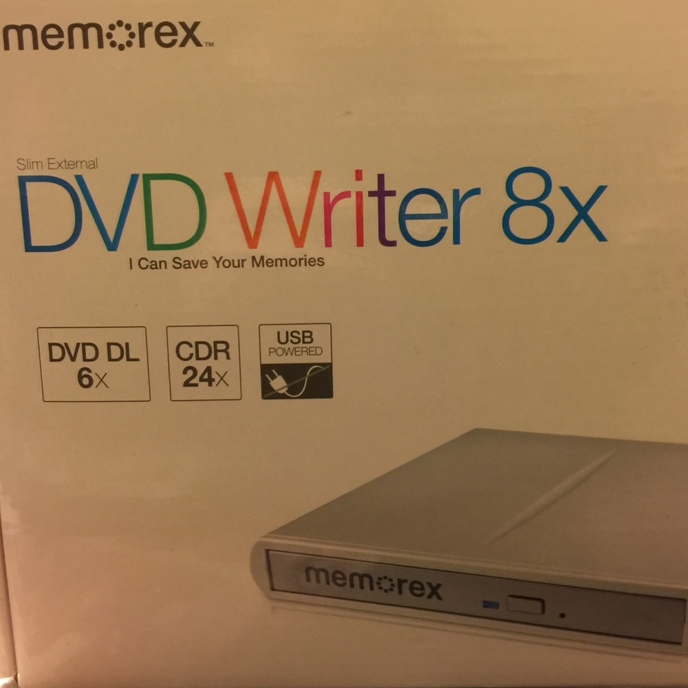 Silver Memorex DVD Writer 8x with Slim Design